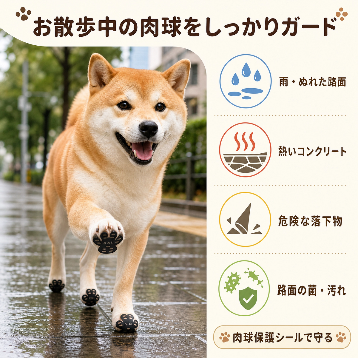 滑り防止！肉球保護シール(12枚入り）